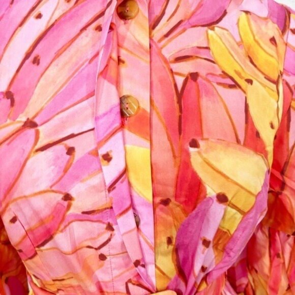 FARM Rio “Pink Ombre Bananas” Midi Dress – Size M – Tropical Statement Piece - Picture 7 of 9